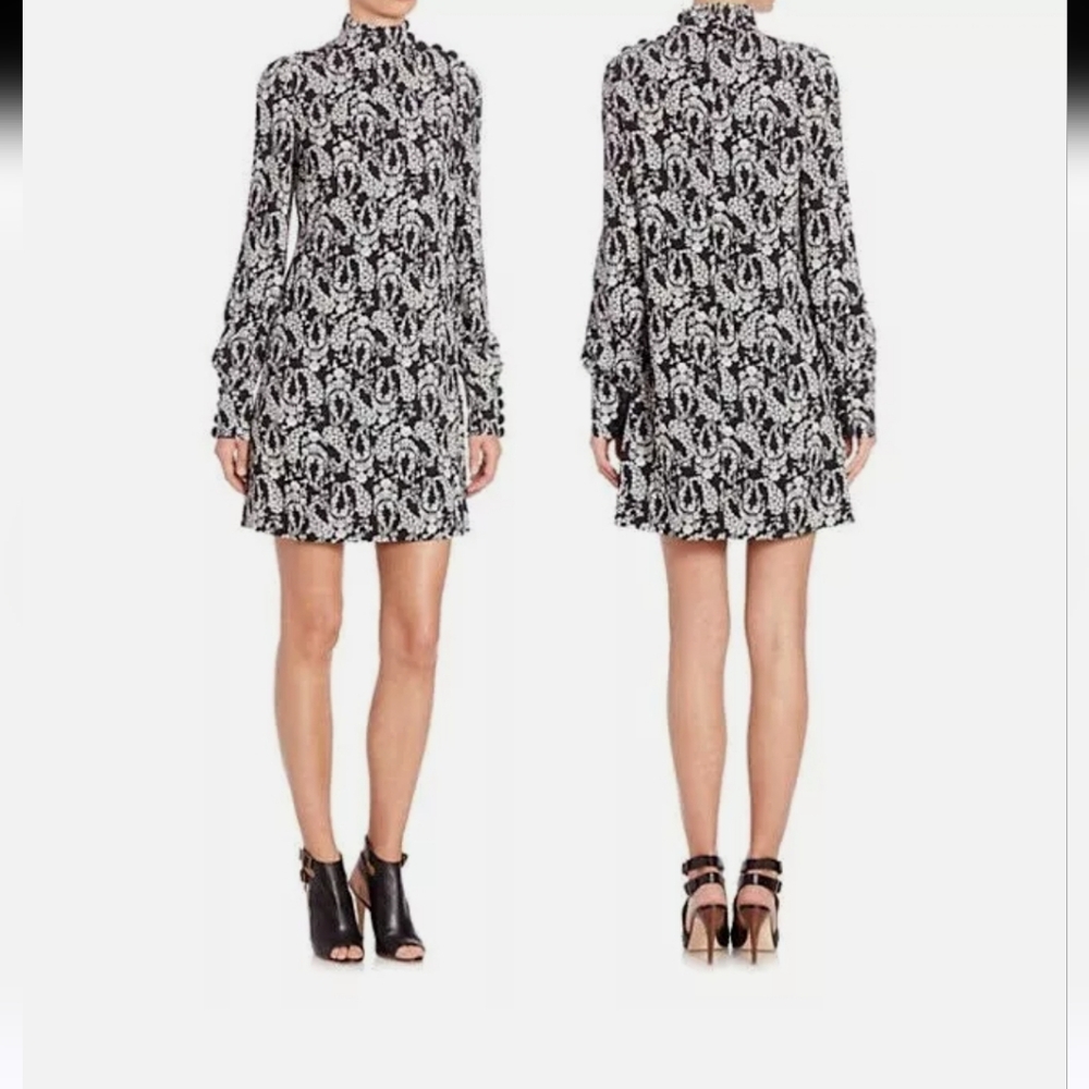 Dolce & Gabbana Black and White Paisley Mini Dress